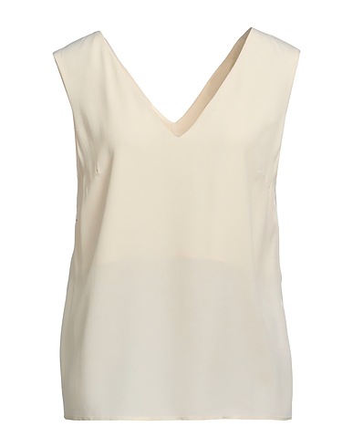 SIMONA CORSELLINI TOPS & TEES Ivory 82% Acetate, 18% Silk