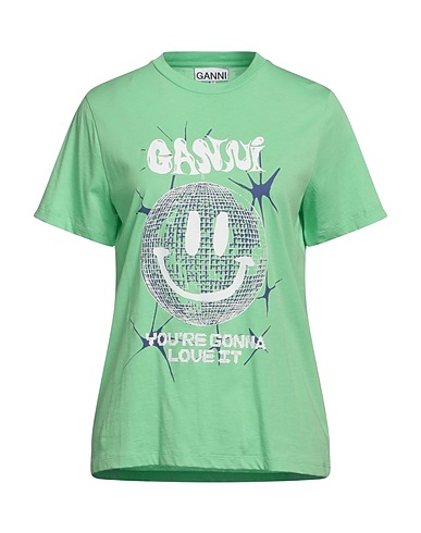 GANNI T-shirt Green 100% Organic cotton