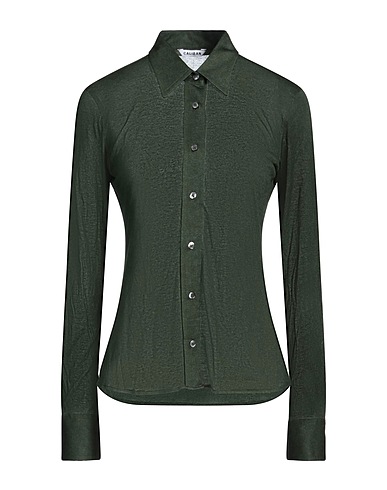 CALIBAN Solid color shirts & blouses Military green 80% Modal, 20% Wool