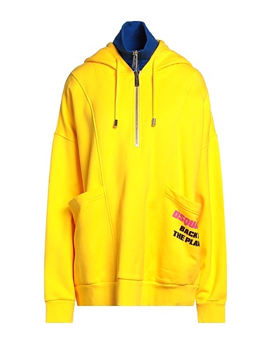 DSQUARED2 Hooded track jacket  Yellow 100% Cotton