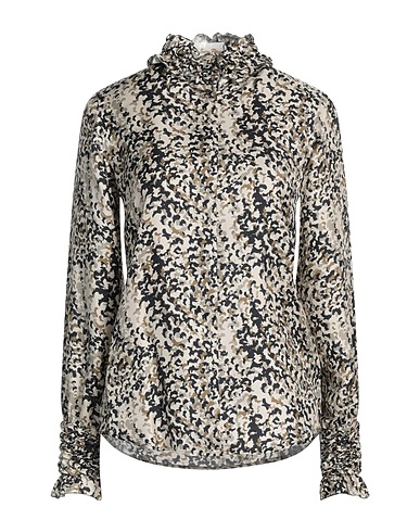LE SARTE PETTEGOLE Patterned shirts & blouses Midnight blue 100% Silk