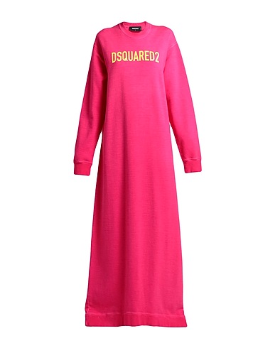 DSQUARED2 Long dress Fuchsia 100% Cotton, Elastane