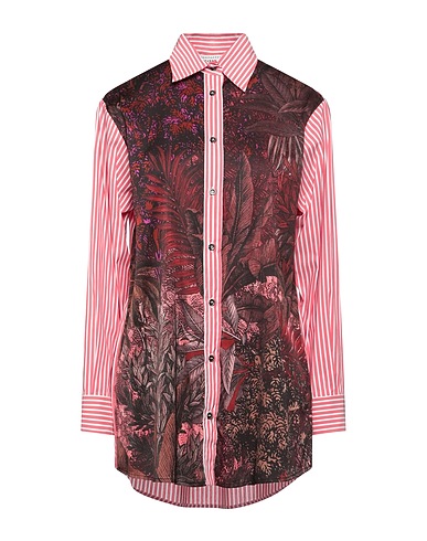 SHIRTAPORTER Floral shirts & blouses Brick 68% Cotton, 32% Polyester, Viscose, Elastane