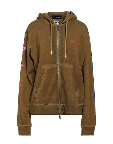 DSQUARED2 Hooded sweatshirt Military green 100% Cotton, Elastane