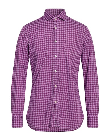 CALIBAN 820 Checked shirt Mauve 97% Cotton, 3% Elastane