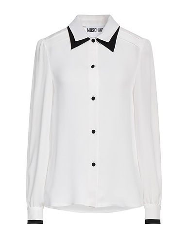 MOSCHINO Patterned shirts & blouses White 100% Silk