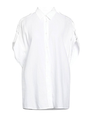 DONDUP Solid colour shirts & blouses White 100% Cotton