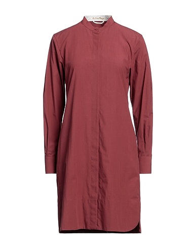 LE SARTE PETTEGOLE Shirt dress Brick red 50% Cotton, 50% Wool