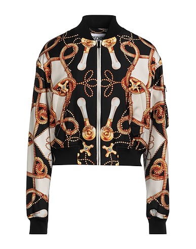 MOSCHINO Bomber Μαύρο 100% Μετάξι, Παρθένο μαλλί, Πολυαμίδη, Ελαστάνη