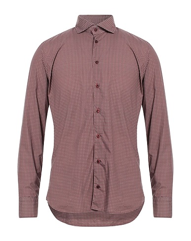 BASTONCINO Camicia fantasia Mattone 100% Cotone
