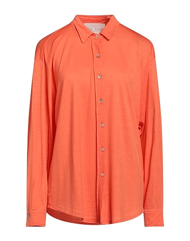 FORTE_FORTE Hemden und Blusen einfarbig Orange 100% Schurwolle