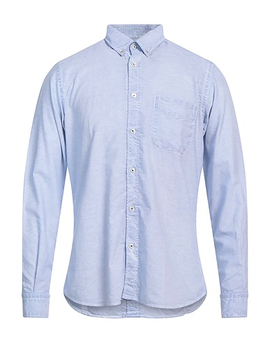 PLOUMANAC'H Solid colour shirt Azure 100% Cotton