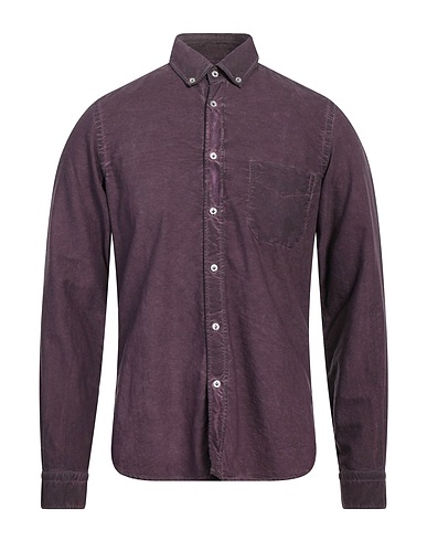 PLOUMANAC'H Solid colour shirt Dark purple 100% Cotton