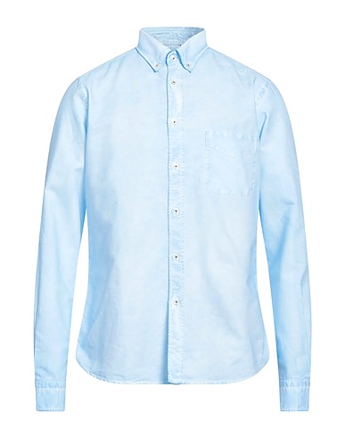 PLOUMANAC'H Solid colour shirt Light blue 100% Cotton