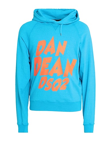 DSQUARED2 Hooded track jacket  Azure 100% Cotton, Elastane