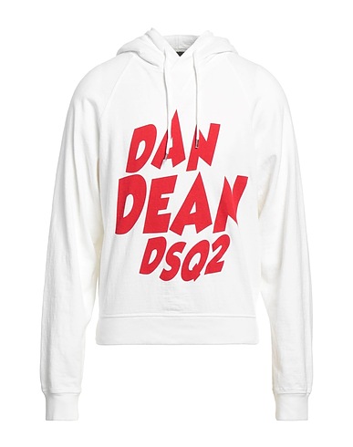 DSQUARED2 Hooded track jacket  White 100% Cotton, Elastane