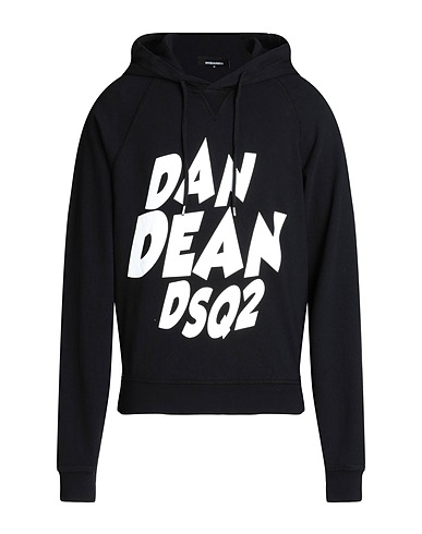 DSQUARED2 Hooded sweatshirt Black 100% Cotton, Elastane