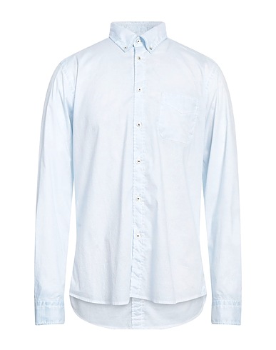 PLOUMANAC'H Solid color shirt Sky blue 97% Cotton, 3% Elastane