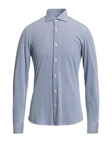 ROSSOPURO Solid colour shirt Navy blue 100% Cotton