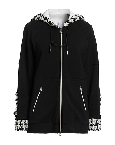 VDP VIA DELLE PERLE Hoodie COLLECTION Schwarz 96% Viskose, 4% Elastan, Acryl, Schurwolle, Andere Fasern
