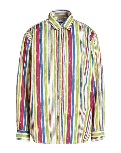 8 by YOOX Striped shirt COTTON STRIPED OVERSIZE SHIRT
 Green 100% Cotton
