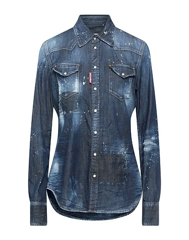 DSQUARED2 Denim shirt Blue 98% Cotton, 2% Elastane