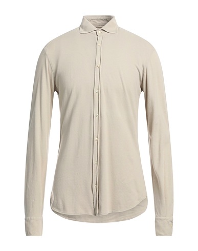 ROSSOPURO Patterned shirt Beige 95% Cotton, 5% Elastane
