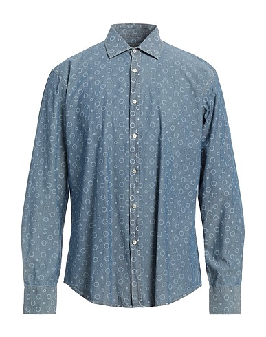 ROSSOPURO Patterned shirt Slate blue 100% Cotton