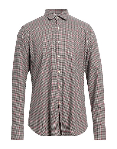 TINTORIA MATTEI 954 Checked shirt Black 52% Cotton, 48% Tencel™