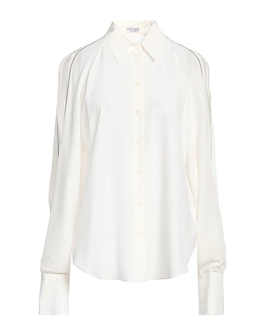 BRUNELLO CUCINELLI Silk shirts & blouses Off white 100% Silk, Ecobrass