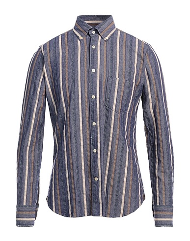 TINTORIA MATTEI 954 Striped shirt Light blue 72% Cotton, 14% Other Fibres, 10% Polyamide, 4% Silk