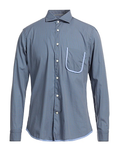 TINTORIA MATTEI 954 Patterned shirt Light blue 100% Cotton
