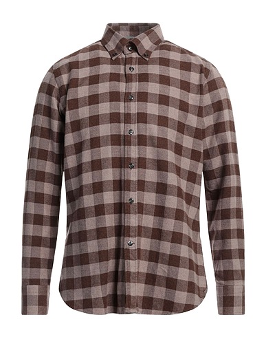TINTORIA MATTEI 954 Checked shirt Brown 100% Cotton