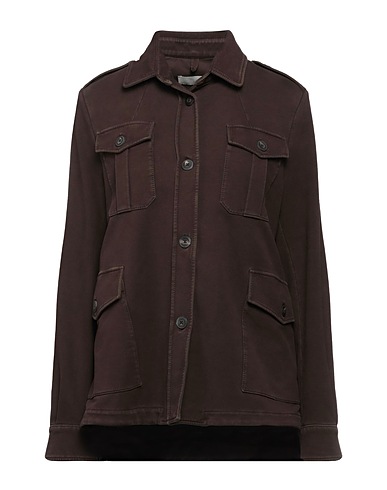 CIRCOLO 1901 Solid color shirts & blouses Dark brown 95% Cotton, 5% Elastane