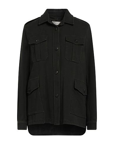 CIRCOLO 1901 Solid colour shirts & blouses Dark green 95% Cotton, 5% Elastane