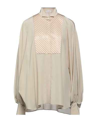 BRUNELLO CUCINELLI Silk shirts & blouses Beige 100% Silk, Polyester, Elastane