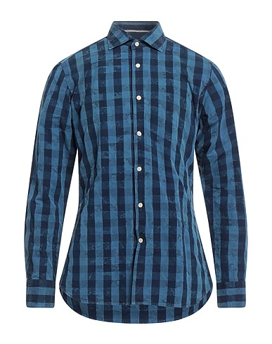 TINTORIA MATTEI 954 Checked shirt Light blue 100% Cotton