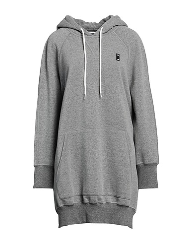 GRIFONI Hooded track jacket  Grey 75% Cotton, 25% Polyester
