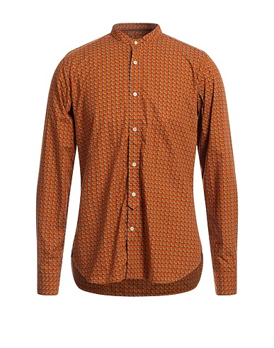 TINTORIA MATTEI 954 Patterned shirt Orange 100% Cotton