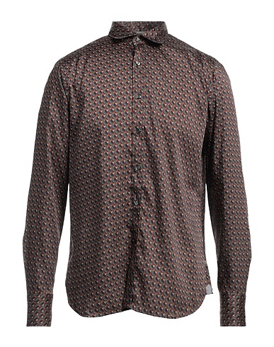 TINTORIA MATTEI 954 Patterned shirt Brown 100% Polyester