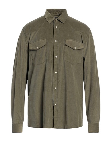 LIU •JO MAN Camicia tinta unita Verde militare 100% Cotone