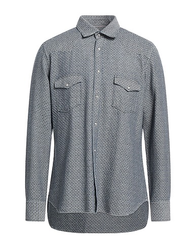 TINTORIA MATTEI 954 Hemd mit Muster Blau 100% Baumwolle