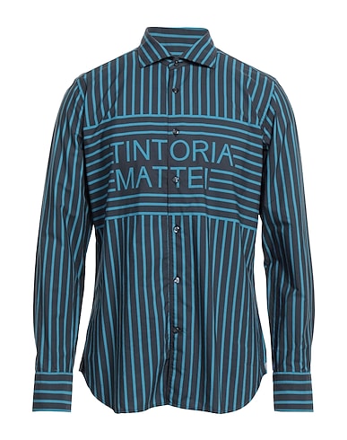 TINTORIA MATTEI 954 Striped shirt Navy blue 100% Cotton