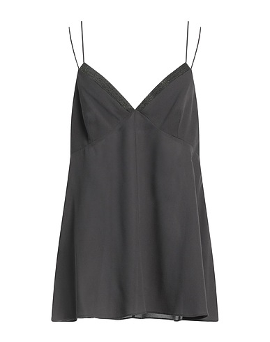 BRUNELLO CUCINELLI Cami Charcoal 100% Silk, Brass