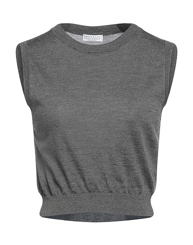 BRUNELLO CUCINELLI クロップ トップス 鉛色 カシミヤ 70% / シルク 30%