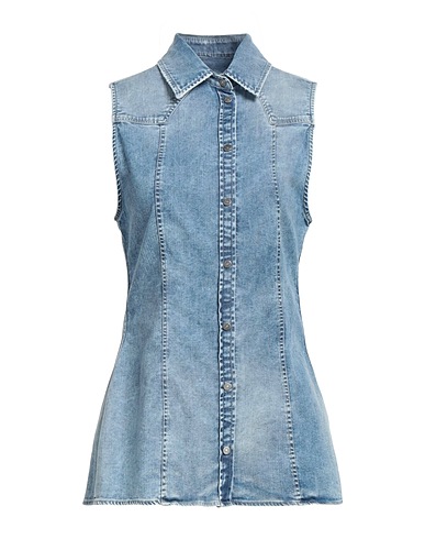 DONDUP Denim shirt Blue 98% Cotton, 2% Elastane