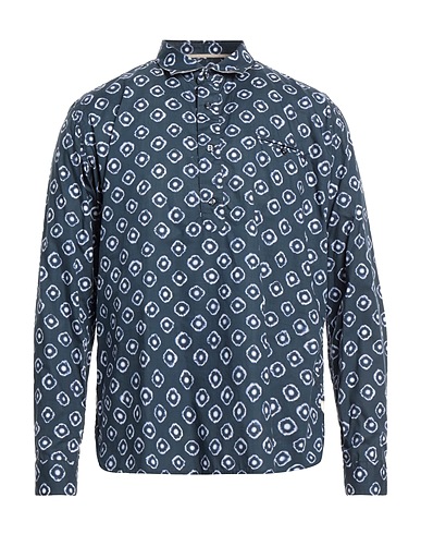 TINTORIA MATTEI 954 Patterned shirt Navy blue 100% Cotton