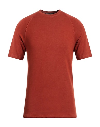 DONVICH Basic T-Shirt Brown 95% Cotton, 5% Elastane