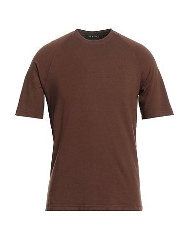 DONVICH Basic T-shirt Chocolate brown 95% Cotton, 5% Elastane