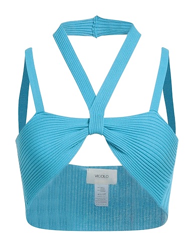 VICOLO Crop top Azure 70% Viscose, 30% Polyester